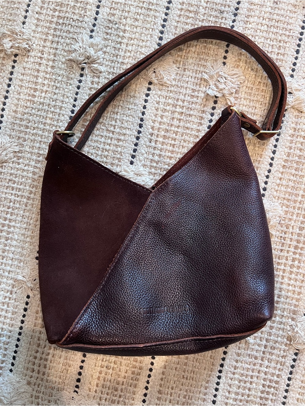 Portland Leather Naomi Shoulder Bag Limited Edition Half Suede/Half Leather - Picture 2 of 8